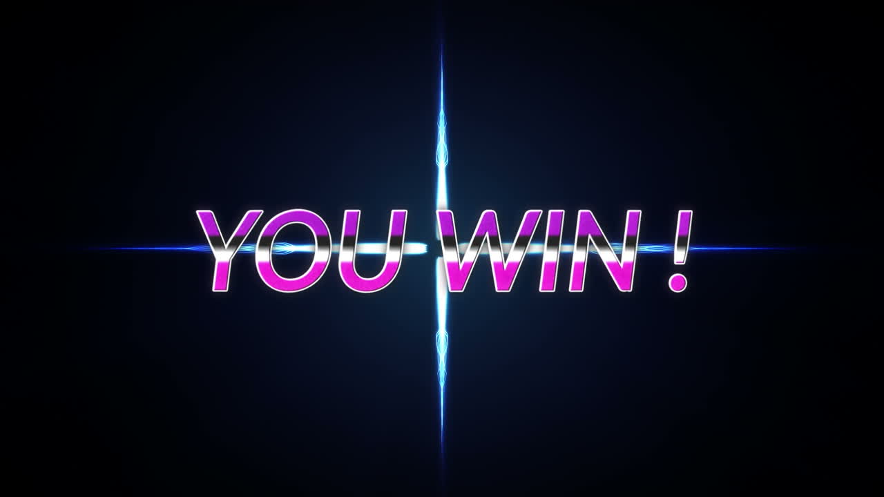 검은 바탕에 당신이 승리하고 불빛의 애니메이션