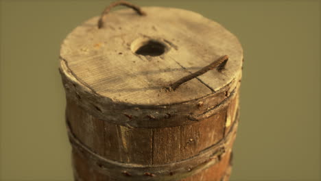 Old-used-rusted-wooden-bucket