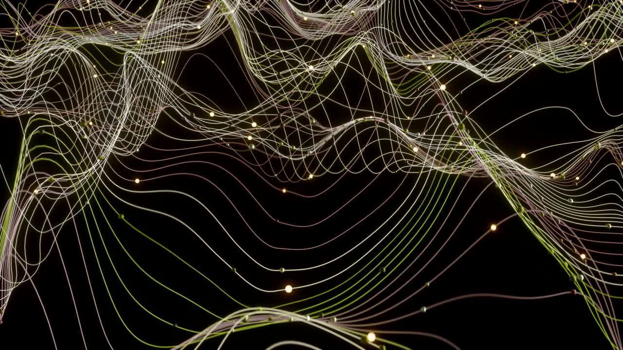 4K Abstract Depiction of Data Flowing Over a Network.