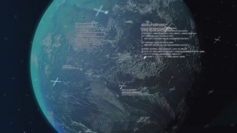 Animation of shapes and globe over data processing