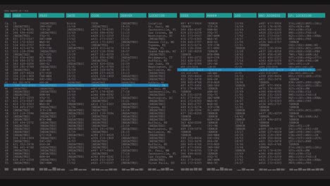 Animation-of-data-processing-on-gray-and-blue-computer-screen