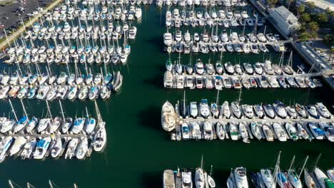 aerial view of sailboats moored in the king harbor marina in redondo beach