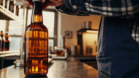 bottling beer in brewery