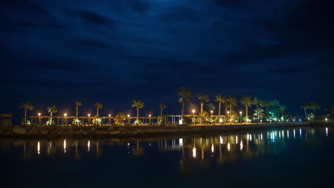 tropical beach in the moonlight timelapse