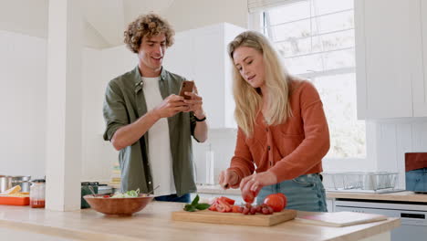 couple, cooking woman with man