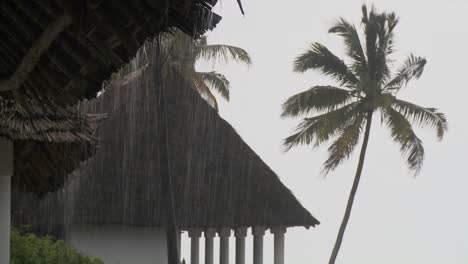 La-Lluvia-Cae-Con-Fuerza-En-Un-Resort-De-Playa-Tropical-Con-Palmeras-En-Segundo-Plano.