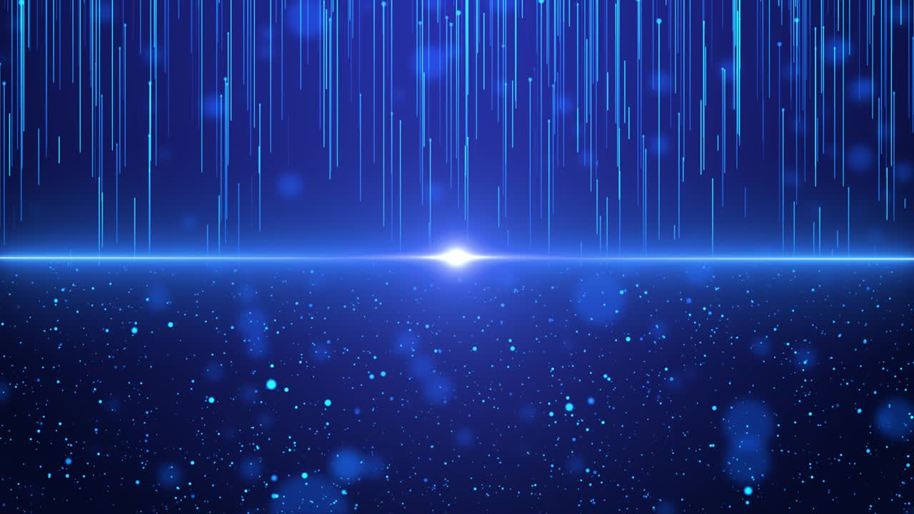 추상적인 파동, 반이는 먼지 입자, 파동하는 줄무, 무결한 루프 배경의 라인 애니메이션.