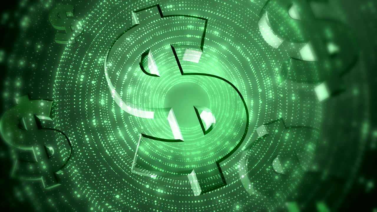 Green Dollar Sign Background 4K Loop-able