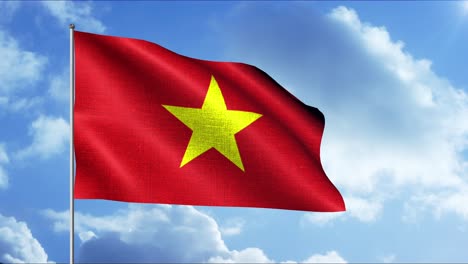 the flag of vietnam waving in the wind