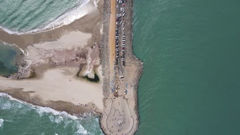 aerial drone shot capturing the mystique of dhanushkodi and the symbolic last road leading to nowhere.