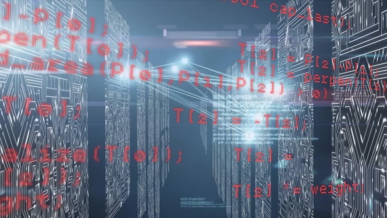 Animation of data processing over shapes