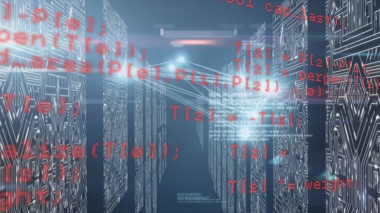 Animation of data processing over shapes