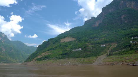 sailing on a cruise ship through the three gorges on the magnificent yangtze river, china