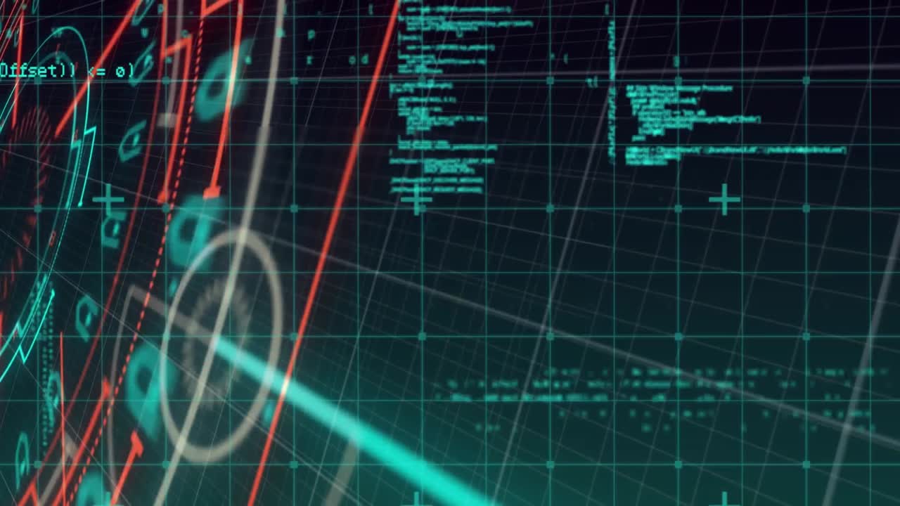 Animation of scope scanning and data processing over grid