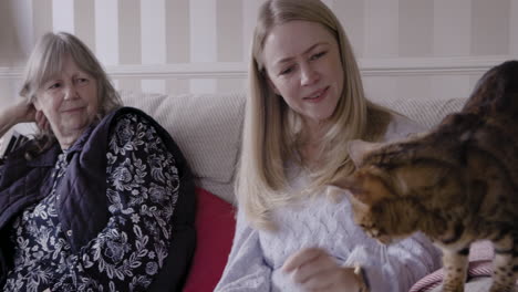 women with a cat