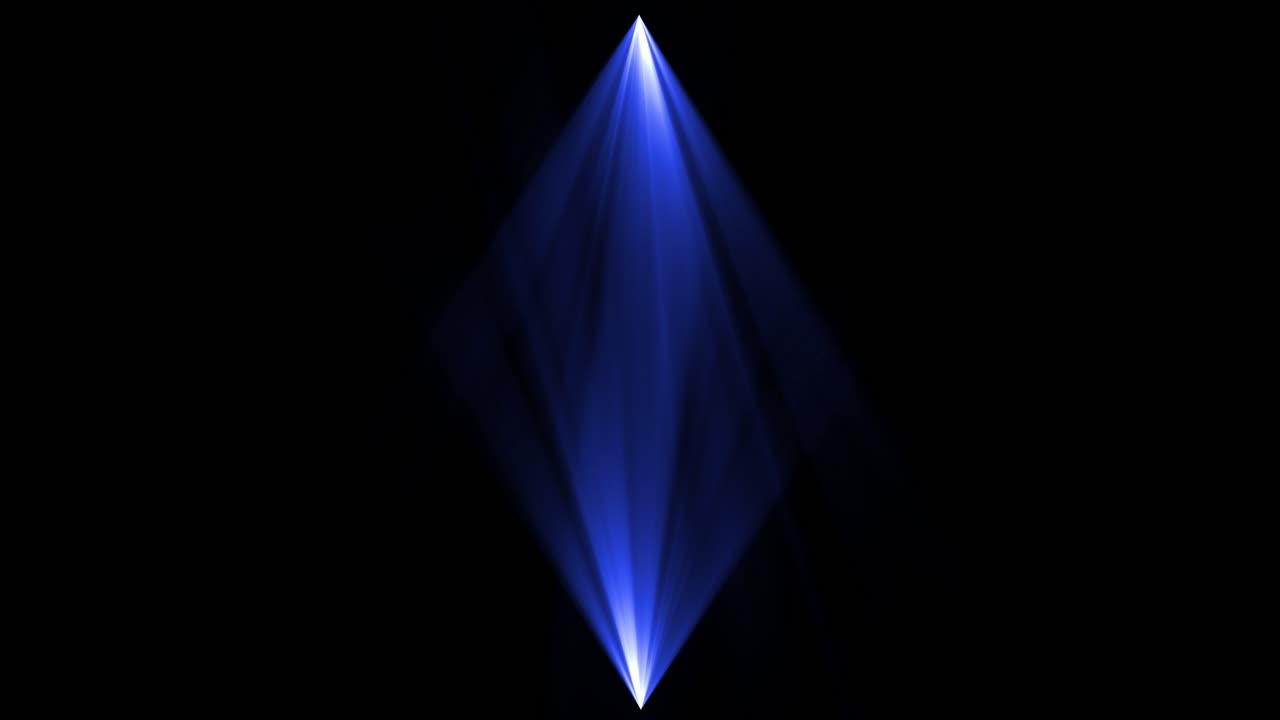 Blue spotlights and white laser holograms spins turns and emits light bright beams stage lights