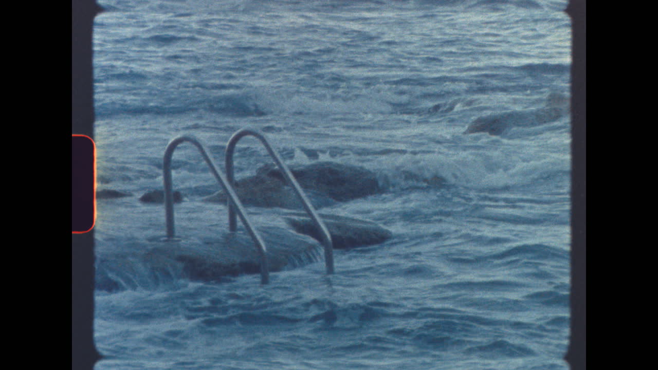 Pool ladder in the ocean