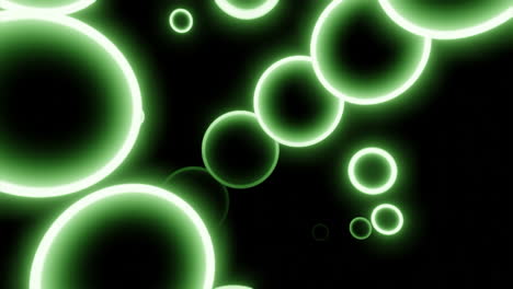 abstract green neon circles