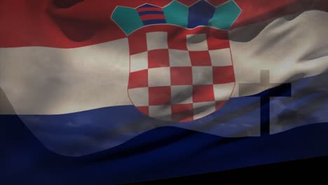 Animation-of-christian-cross-and-flag-of-croatia