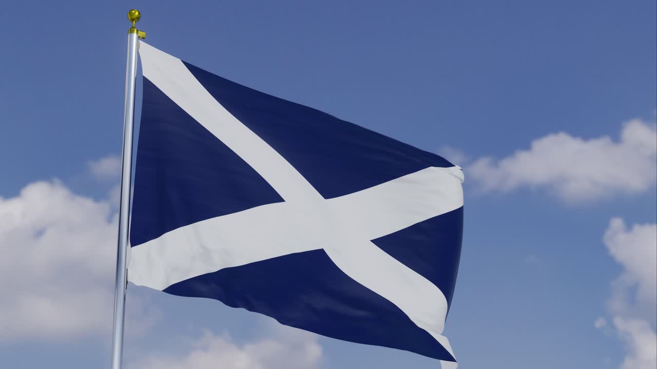 테네리페의  ⁇ 발이 바람에 움직이고 배경에는  ⁇ 은 파란 하늘이 있고, 구름이 천천히 움직이고,  ⁇ 발 기둥, 느린 움직임