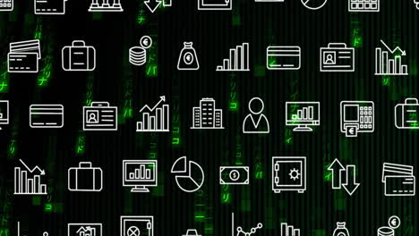 Animation-of-business-symbols-and-financial-data-processing