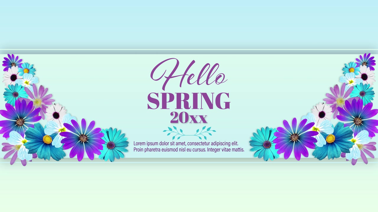 Hello Spring Seasonal Greeting Motion Graphic with Flowers