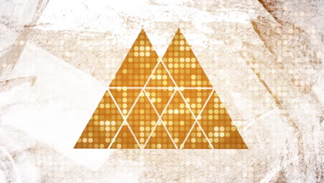 Animation of abstract shapes moving on glittering background