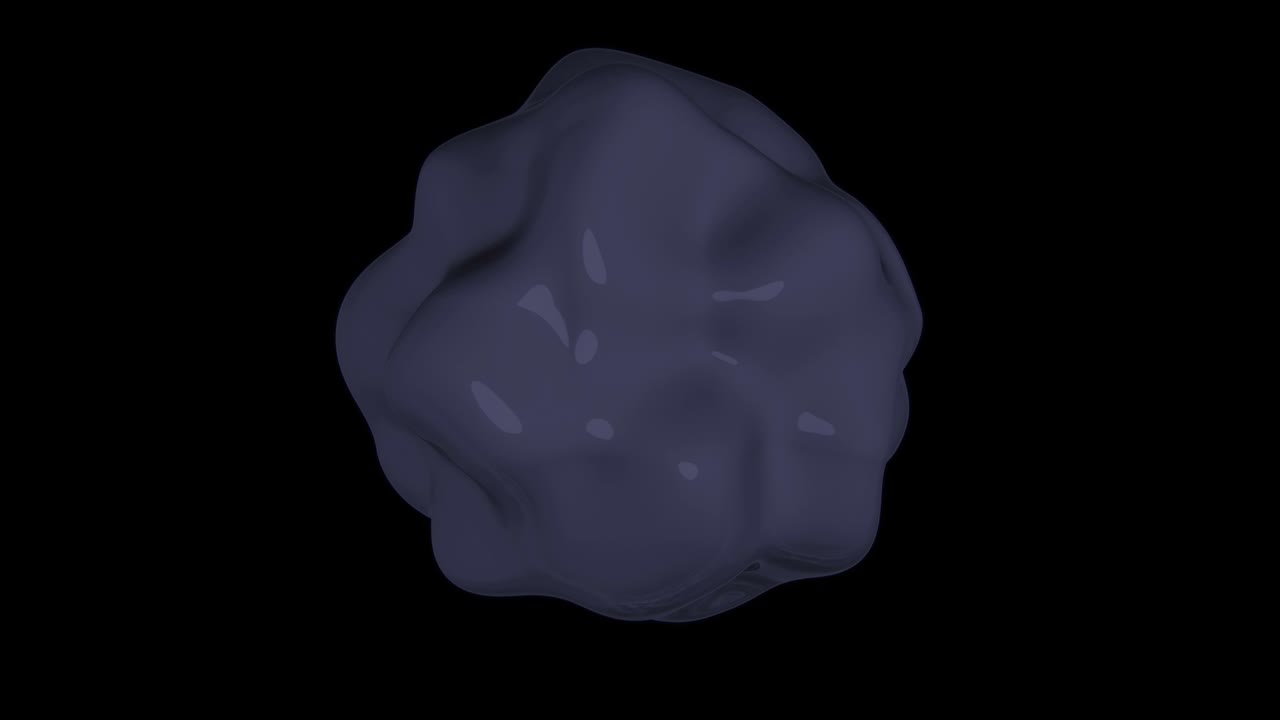 Animação 3D de ondas esféricas. Movimento de plasma ou célula com canal alfa.
