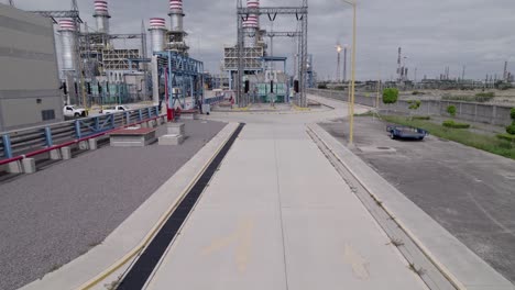 toma de drone de una planta de energía