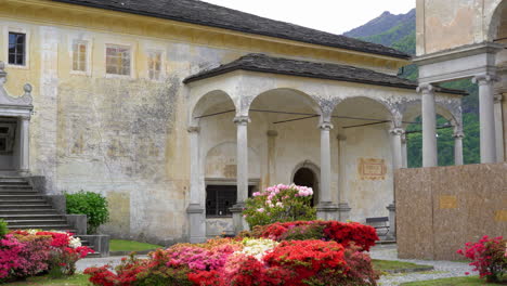 a beautiful travel tour at the sacred mountain of varallo, a christian devotional complex, a unesco world heritage si in italy