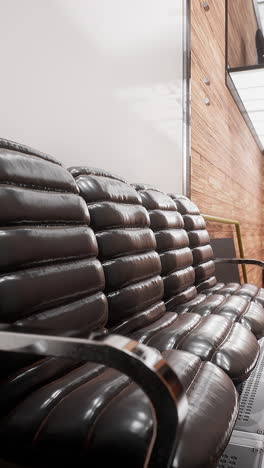 modern office waiting area with sleek leather seats