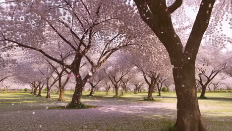 cherry blossom park landscape