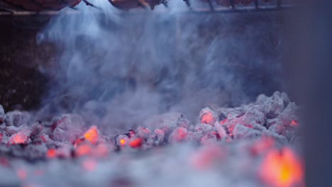 charcoal grill with smoke