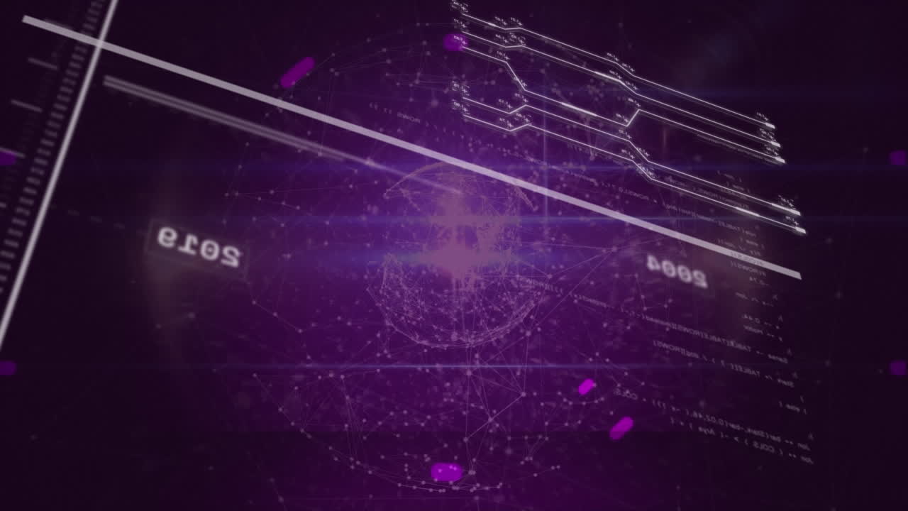 전 세계에 있는 아이콘과 연결된 네트워크의 애니메이션