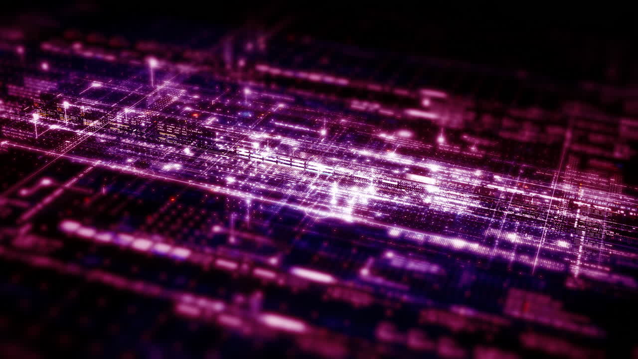 Futuristic immersive UI displays, complexity, and interdependencies of modern information networks, creating a cutting-edge data matrix simulation background