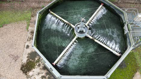 overhead birds eye view sewage treatment works saffron walden essex uk