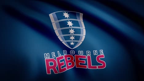 melbourne rebels logo on a waving flag