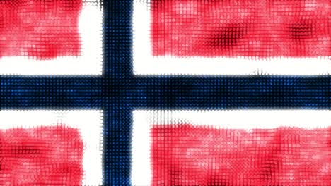 60fps digital background of norway flag colored in red, blue, white waving, uhd cg 4k 3d seamless looping animation
