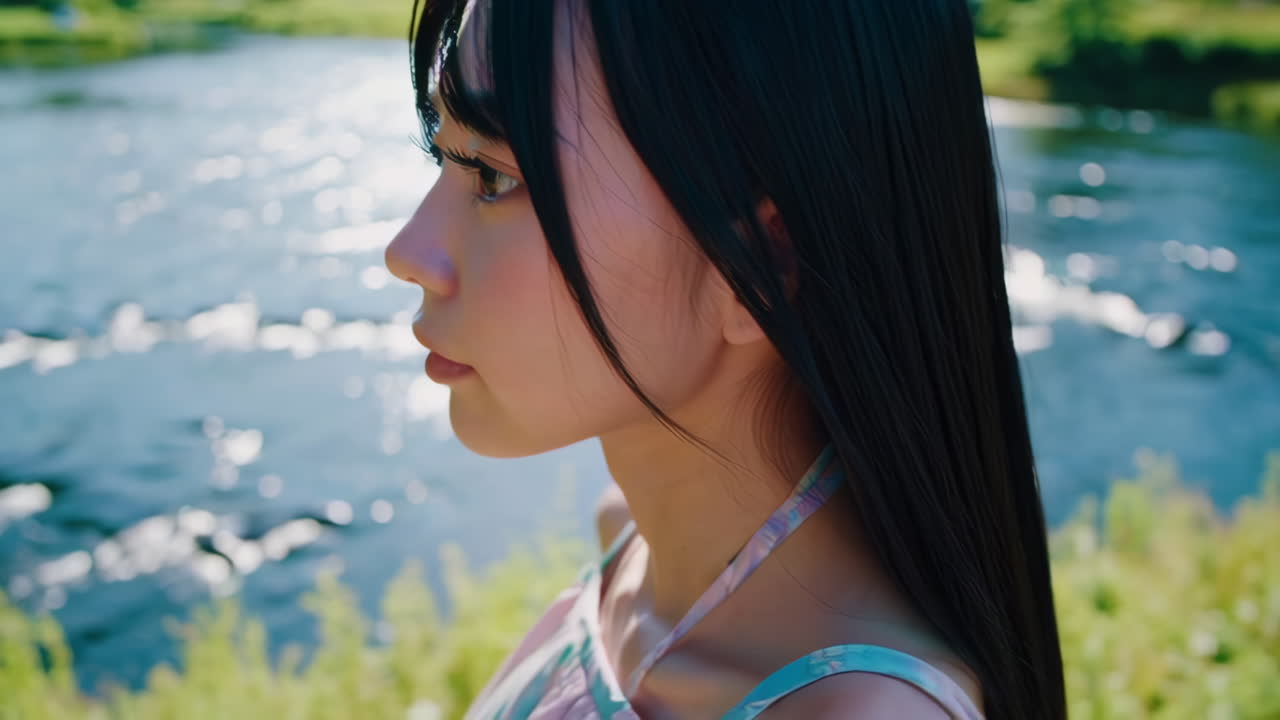 Young Woman by a River