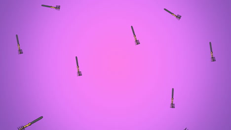 animación del pincel de maquillaje repetido en fondo azul
