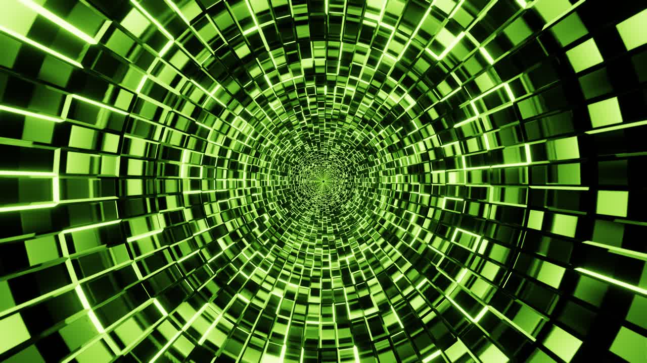 volando en el túnel, el corredor de la nave espacial de ciencia ficción. fondo futurista para títulos tecnológicos. bucle 3d