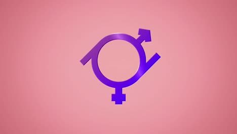 Animation-of-purple-gender-fluid-symbol-on-pink-background