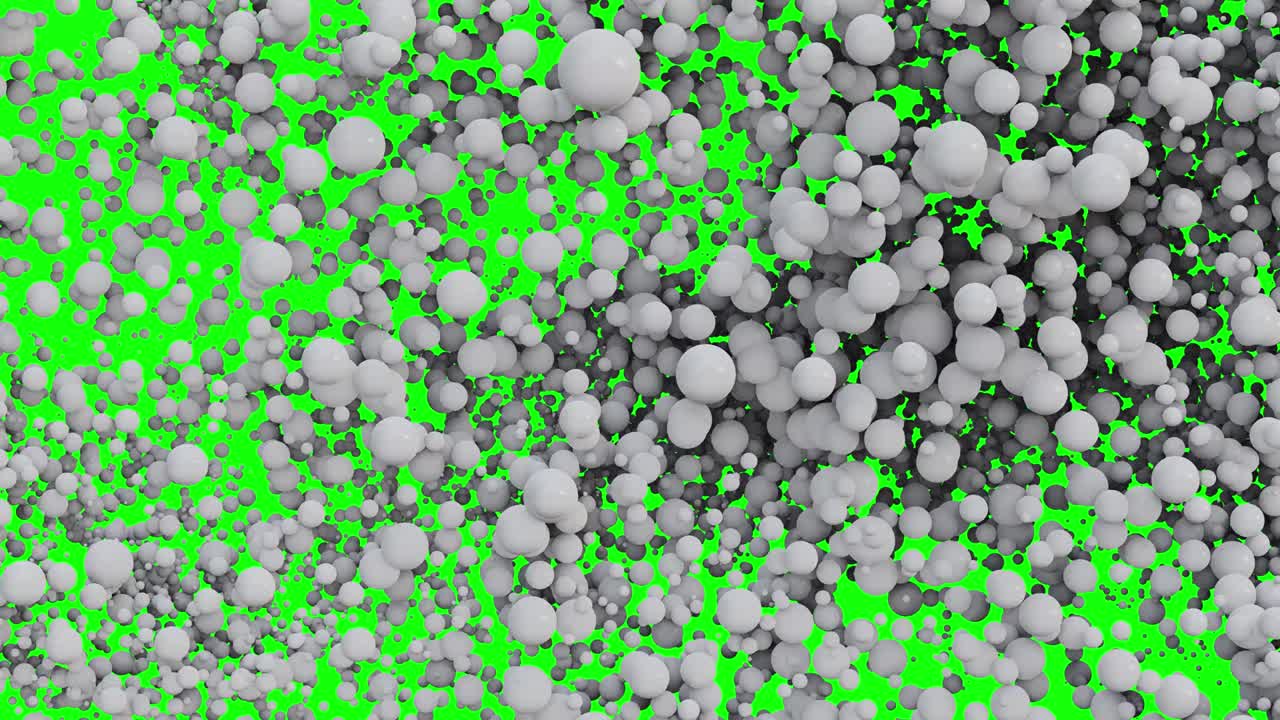 녹색 배경에 구의 추상적인 움직이는 배경