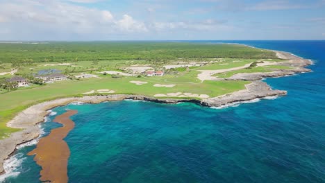 Los-Corales-Golf-Course-With-Ocean-Views,-Punta-Cana,-Dominican-Republic