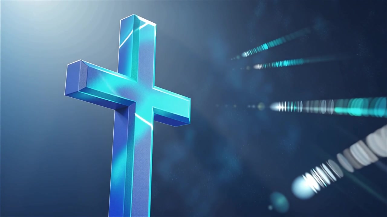 Croce Cristiana Luce Celestiale Sfondo per il Culto.