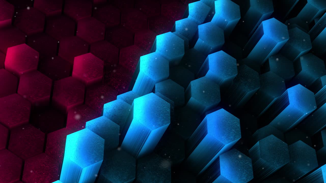 Abstract hexagon animation multicolor pattern 4K smooth concept