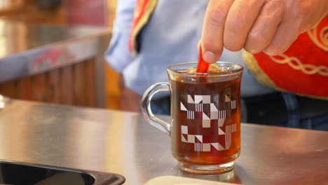 serving turkish tea