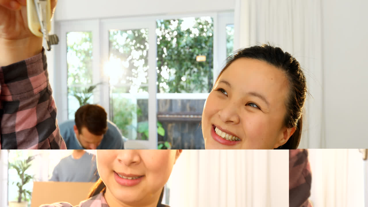 임신 한 여자 가 새 집 열 ⁇  4k 를 보여 주는 것