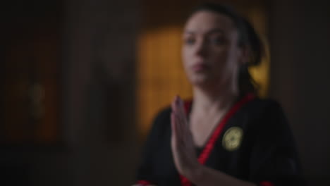 woman in martial arts practice