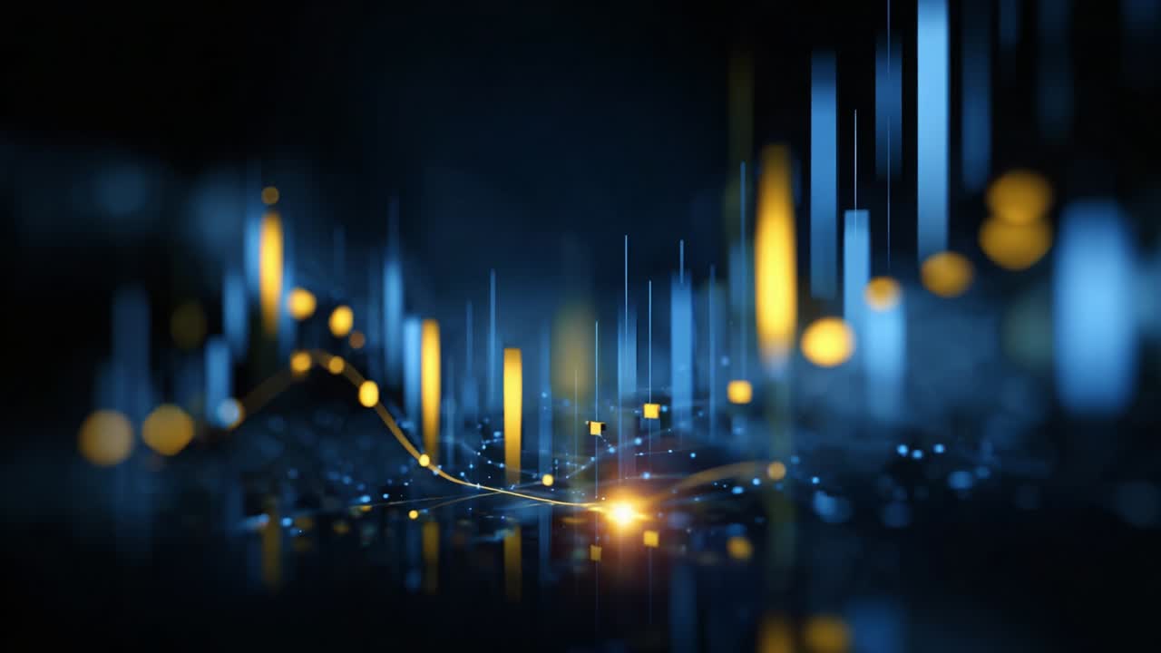 Dynamic Financial Data Visualization with Colorful Bars and Lines ...